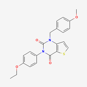 molecular formula C22H20N2O4S B14119845 3-(4-ethoxyphenyl)-1-(4-methoxybenzyl)thieno[3,2-d]pyrimidine-2,4(1H,3H)-dione 