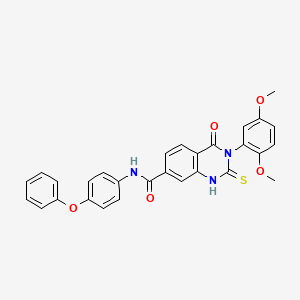 molecular formula C29H23N3O5S B14119849 3-(2,5-dimethoxyphenyl)-4-oxo-N-(4-phenoxyphenyl)-2-sulfanylidene-1H-quinazoline-7-carboxamide 