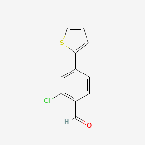 molecular formula C11H7ClOS B1411999 2-Chloro-4-(thiophen-2-yl)benzaldehyde CAS No. 1599119-53-5