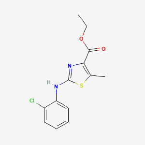 molecular formula C13H13ClN2O2S B1412000 2-(2-Chlorophenylamino)-5-methylthiazole-4-carboxylic acid ethyl ester CAS No. 1772294-03-7