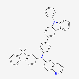 molecular formula C48H35N3 B14120009 N-(9,9-Dimethyl-9H-fluoren-2-yl)-N-(4-(9-phenyl-9H-carbazol-3-yl)phenyl)quinolin-6-amine 