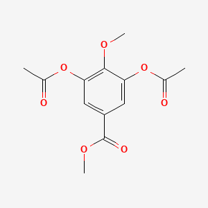 molecular formula C13H14O7 B14120052 Benzoic acid, 3,5-bis(acetyloxy)-4-methoxy-, methyl ester CAS No. 13089-97-9