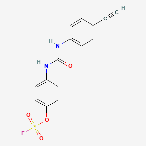 molecular formula C15H11FN2O4S B14120112 N-(4-ethynylphenyl)-N'-[4-[(fluorosulfonyl)oxy]phenyl]-Urea 