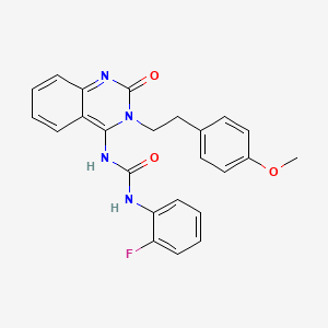 molecular formula C24H21FN4O3 B14120179 (E)-1-(2-fluorophenyl)-3-(3-(4-methoxyphenethyl)-2-oxo-2,3-dihydroquinazolin-4(1H)-ylidene)urea 