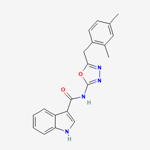 molecular formula C20H18N4O2 B14120191 N-(5-(2,4-dimethylbenzyl)-1,3,4-oxadiazol-2-yl)-1H-indole-3-carboxamide CAS No. 1210775-08-8