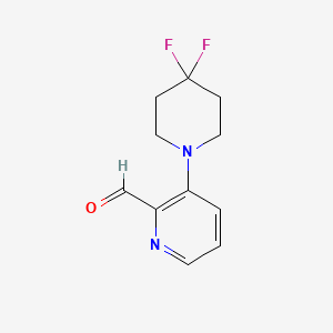 molecular formula C11H12F2N2O B1412020 3-(4,4-Difluoropiperidin-1-yl)picolinaldehyde CAS No. 1707605-05-7