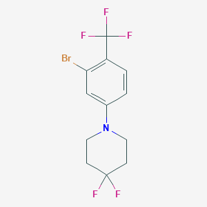 molecular formula C12H11BrF5N B1412023 1-(3-Bromo-4-(trifluoromethyl)phenyl)-4,4-difluoropiperidine CAS No. 1707367-56-3