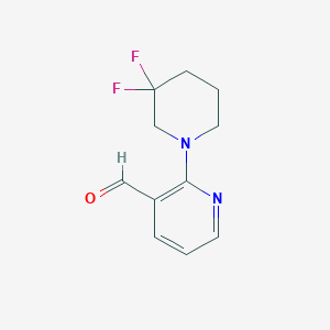 molecular formula C11H12F2N2O B1412025 2-(3,3-Difluoropiperidin-1-yl)nicotinaldehyde CAS No. 1774895-41-8