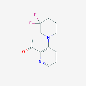 molecular formula C11H12F2N2O B1412027 3-(3,3-Difluoropiperidin-1-yl)picolinaldehyde CAS No. 1707581-13-2
