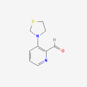 molecular formula C9H10N2OS B1412028 3-(Thiazolidin-3-yl)picolinaldehyde CAS No. 1779122-08-5