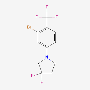 molecular formula C11H9BrF5N B1412030 1-(3-Bromo-4-(trifluoromethyl)phenyl)-3,3-difluoropyrrolidine CAS No. 1779122-69-8