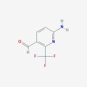 molecular formula C7H5F3N2O B1412031 6-Amino-2-(trifluoromethyl)nicotinaldehyde CAS No. 1227582-10-6