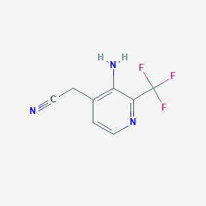 molecular formula C8H6F3N3 B1412032 3-Amino-2-(trifluoromethyl)pyridine-4-acetonitrile CAS No. 1227587-09-8