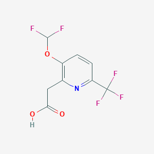 molecular formula C9H6F5NO3 B1412038 3-Difluoromethoxy-6-(trifluoromethyl)pyridine-2-acetic acid CAS No. 1227561-57-0