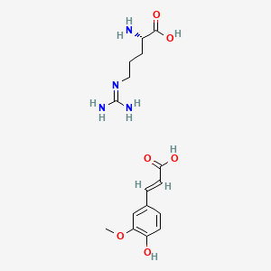 molecular formula C10H10O4.C6H14N4O2<br>C16H24N4O6 B14120395 Arginine ferulate CAS No. 950890-74-1