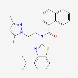 molecular formula C28H28N4OS B14120483 N-(2-(3,5-dimethyl-1H-pyrazol-1-yl)ethyl)-N-(4-isopropylbenzo[d]thiazol-2-yl)-1-naphthamide CAS No. 1172821-55-4