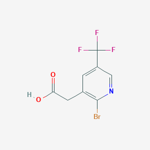 molecular formula C8H5BrF3NO2 B1412049 2-Bromo-5-(trifluoromethyl)pyridine-3-acetic acid CAS No. 1227595-59-6
