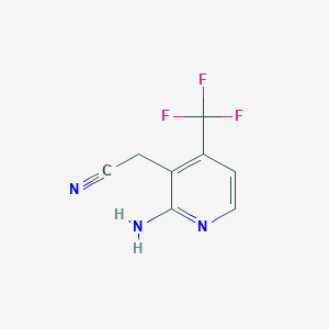 molecular formula C8H6F3N3 B1412053 2-Amino-4-(trifluoromethyl)pyridine-3-acetonitrile CAS No. 1228898-39-2