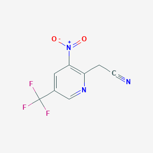 molecular formula C8H4F3N3O2 B1412055 3-Nitro-5-(trifluoromethyl)pyridine-2-acetonitrile CAS No. 1227576-70-6