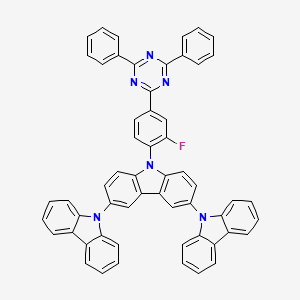 molecular formula C57H35FN6 B14120580 3,6-Di(carbazol-9-yl)-9-[4-(4,6-diphenyl-1,3,5-triazin-2-yl)-2-fluorophenyl]carbazole 