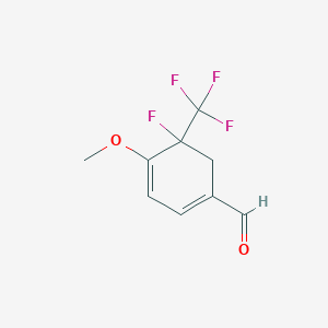 molecular formula C9H8F4O2 B14120610 5-Fluoro-4-methoxy-5-(trifluoromethyl)cyclohexa-1,3-diene-1-carbaldehyde 