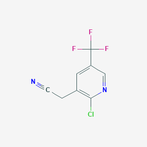 molecular formula C8H4ClF3N2 B1412067 2-Chloro-5-(trifluoromethyl)pyridine-3-acetonitrile CAS No. 1227496-85-6