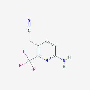 molecular formula C8H6F3N3 B1412075 6-Amino-2-(trifluoromethyl)pyridine-3-acetonitrile CAS No. 1227582-14-0