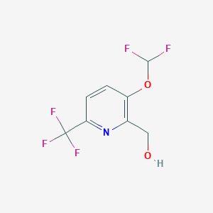 molecular formula C8H6F5NO2 B1412080 3-Difluoromethoxy-6-(trifluoromethyl)pyridine-2-methanol CAS No. 1227601-30-0