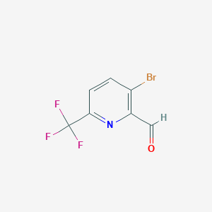 molecular formula C7H3BrF3NO B1412081 3-Bromo-6-(trifluoromethyl)picolinaldehyde CAS No. 1227573-28-5