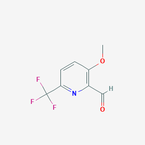 molecular formula C8H6F3NO2 B1412090 3-Methoxy-6-(trifluoromethyl)picolinaldehyde CAS No. 1227584-28-2