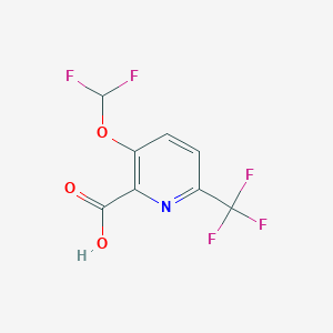 molecular formula C8H4F5NO3 B1412098 3-Difluoromethoxy-6-(trifluoromethyl)pyridine-2-carboxylic acid CAS No. 1227582-84-4