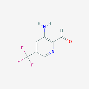 molecular formula C7H5F3N2O B1412099 3-Amino-5-(trifluoromethyl)picolinaldehyde CAS No. 1227490-20-1