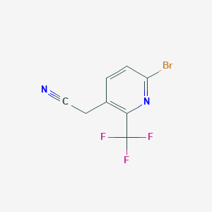 molecular formula C8H4BrF3N2 B1412113 6-Bromo-2-(trifluoromethyl)pyridine-3-acetonitrile CAS No. 1227579-99-8