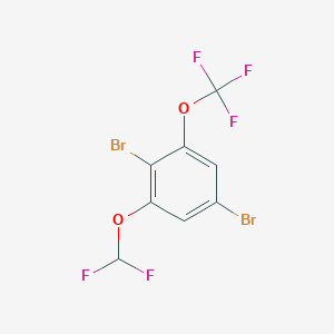 molecular formula C8H3Br2F5O2 B1412120 1,4-Dibromo-2-difluoromethoxy-6-(trifluoromethoxy)benzene CAS No. 1806349-71-2
