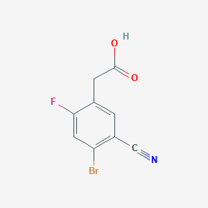 molecular formula C9H5BrFNO2 B1412122 4-Bromo-5-cyano-2-fluorophenylacetic acid CAS No. 1806849-00-2