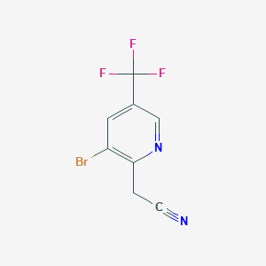 molecular formula C8H4BrF3N2 B1412125 3-Bromo-5-(trifluoromethyl)pyridine-2-acetonitrile CAS No. 1227565-86-7