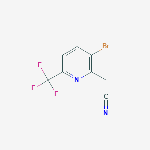 molecular formula C8H4BrF3N2 B1412128 3-Bromo-6-(trifluoromethyl)pyridine-2-acetonitrile CAS No. 1227607-65-9