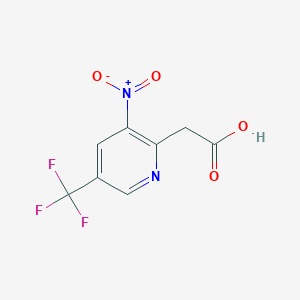 molecular formula C8H5F3N2O4 B1412129 3-Nitro-5-(trifluoromethyl)pyridine-2-acetic acid CAS No. 1227599-60-1
