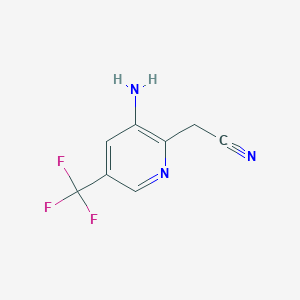 molecular formula C8H6F3N3 B1412148 3-Amino-5-(trifluoromethyl)pyridine-2-acetonitrile CAS No. 1227494-35-0
