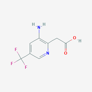 molecular formula C8H7F3N2O2 B1412150 3-Amino-5-(trifluoromethyl)pyridine-2-acetic acid CAS No. 1227579-92-1