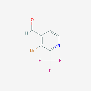 molecular formula C7H3BrF3NO B1412152 3-Bromo-2-(trifluoromethyl)isonicotinaldehyde CAS No. 1227572-68-0