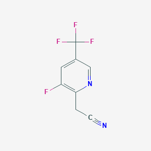 molecular formula C8H4F4N2 B1412160 3-Fluoro-5-(trifluoromethyl)pyridine-2-acetonitrile CAS No. 1227592-18-8