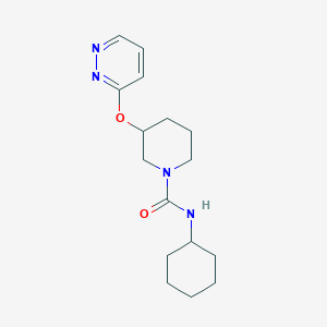 molecular formula C16H24N4O2 B14121618 N-cyclohexyl-3-(pyridazin-3-yloxy)piperidine-1-carboxamide 