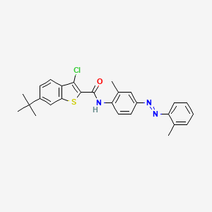 molecular formula C27H26ClN3OS B14121623 6-tert-butyl-3-chloro-N-{2-methyl-4-[(E)-(2-methylphenyl)diazenyl]phenyl}-1-benzothiophene-2-carboxamide CAS No. 893691-06-0