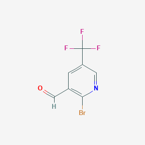 molecular formula C7H3BrF3NO B1412163 2-Bromo-5-(trifluoromethyl)nicotinaldehyde CAS No. 1227577-81-2