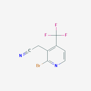 molecular formula C8H4BrF3N2 B1412175 2-Bromo-4-(trifluoromethyl)pyridine-3-acetonitrile CAS No. 1227576-64-8