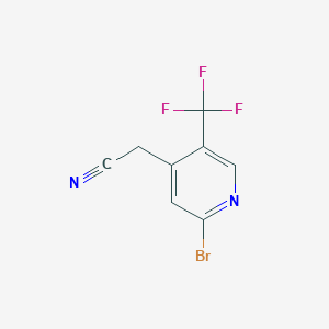 molecular formula C8H4BrF3N2 B1412176 2-Bromo-5-(trifluoromethyl)pyridine-4-acetonitrile CAS No. 1227572-97-5