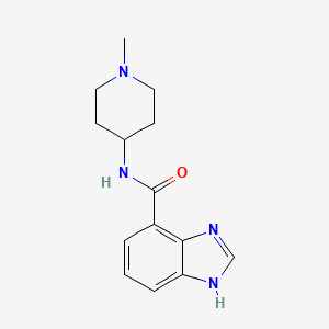 molecular formula C14H18N4O B14121786 N-(1-Methylpiperidin-4-yl)-1H-benzimidazole-4-carboxamide CAS No. 180569-28-2