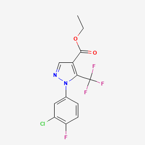 molecular formula C13H9ClF4N2O2 B14121791 ethyl 1-(3-chloro-4-fluorophenyl)-5-(trifluoromethyl)-1H-pyrazole-4-carboxylate CAS No. 948293-73-0