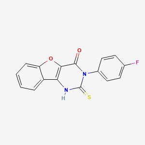 molecular formula C16H9FN2O2S B14121868 3-(4-fluorophenyl)-2-sulfanylidene-1H-[1]benzofuro[3,2-d]pyrimidin-4-one 